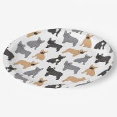 フランスフランスののブルドッグ – あなたの色を選ぶ! ペーパープレート (アングル)