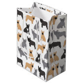 フランスフランスののブルドッグ – あなたの色を選ぶ！ ミディアムペーパーバッグ (正面アングル)