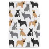 フランスフランスののブルドッグ – あなたの色を選ぶ！ ミディアムペーパーバッグ (正面)