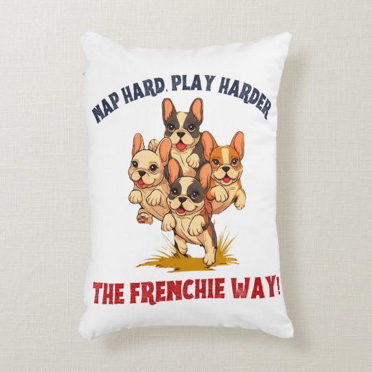 フランスフランスののブルドッグ アクセントクッション (正面(垂直))
