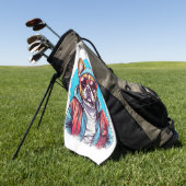 フランスフランスののブルドッグ ゴルフタオル (グリーン)