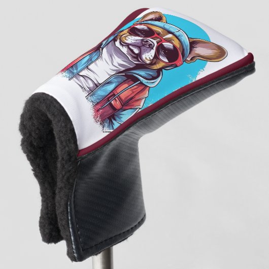 フランスフランスののブルドッグ ゴルフヘッドカバー (3/4 正面)