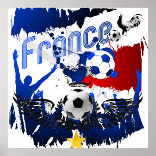 フランスフランスのグランジサッカーのアートワークの贈り物 ポスター