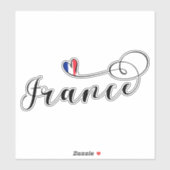フランスフランスのハート国旗 シール (シート)