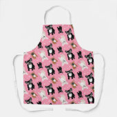 フランスフランスのブルドッグパピースピおもしろいンク エプロン (正面)