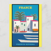 フランスフランスのリビエラヴィンテージ旅行ポスター ポストカード (正面)
