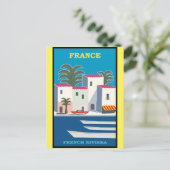 フランスフランスのリビエラヴィンテージ旅行ポスター ポストカード (スタンド正面)