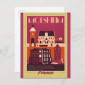 フランスフランスのヴィンテージ旅行ポスター ポストカード (正面/裏面)