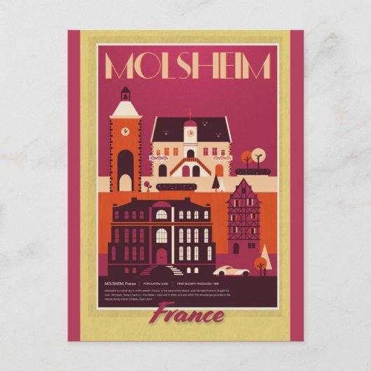 フランスフランスのヴィンテージ旅行ポスター ポストカード (正面)