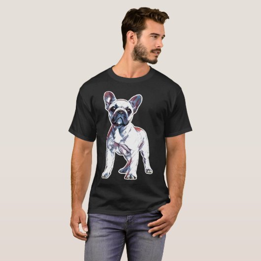 フランスフランスの可愛いブフランスのルドッグ犬Tee Tシャツ (正面フル)