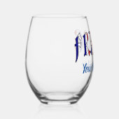 フランスフランスの国旗の色パーソナライズされた ステムなしワイングラス (右)