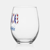 フランスフランスの国旗の色パーソナライズされた ステムなしワイングラス (左)