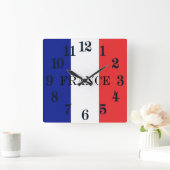 フランスフランスの国旗 スクエア壁時計 (ホーム)
