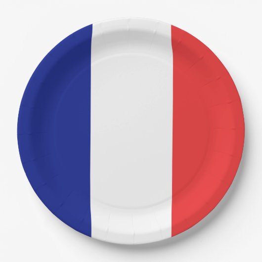 フランスフランスの国旗 ペーパープレート (正面)
