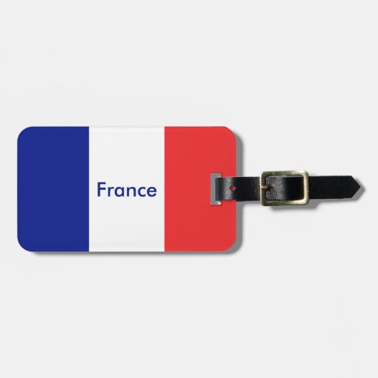 フランスフランスの国旗 ラゲッジタグ (正面横)