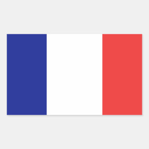 フランスフランスの国旗 長方形シール