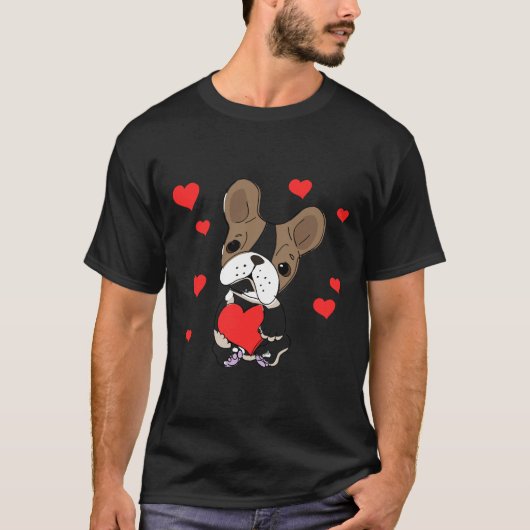 フランスフランスの愛ブルドッグ Tシャツ (正面)