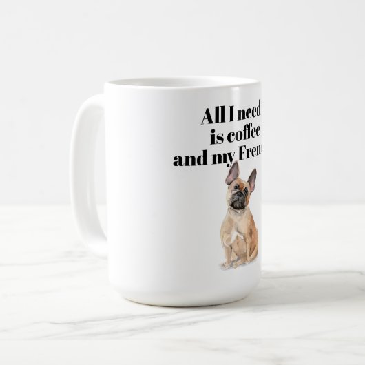 フランスフランスの愛好家のためのブルドッグコーヒーマグ コーヒーマグカップ (正面左)