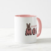 フランスフランスの母ブルドッグ恋人 マグカップ (正面右)