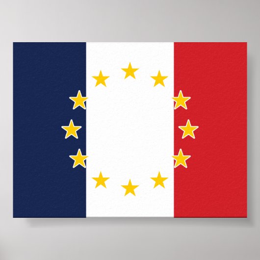 フランスフランスのEUヨーロッパ国旗 ポスター (正面)