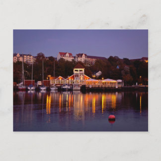 フランスブルク港湾市内中心部の北ドイツ夜 ポストカード