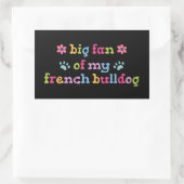 フランスブルドッグが大好き 長方形シール (バッグ)