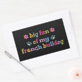 フランスブルドッグが大好き 長方形シール (封筒)
