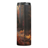 フランスブルドッグが秋の落ち葉の中で遊び、感動を呼び起こす タンブラー (裏面)