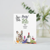 フランスブルドッグとの50歳の誕生日パーティー ポストカード (スタンド正面)