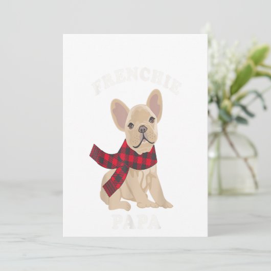 フランスブルドッグの家族向けお揃いクリスマスギフト シーズンカード (スタンド正面)