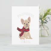 フランスブルドッグの家族向けクリスマスギフト シーズンカード (スタンド正面)