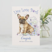 フランスブルドッグの花柄Adoptおめでとう、ガッチャデー！ カード (スタンド正面)