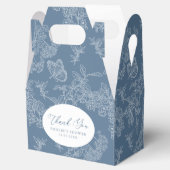 フランスブルーのシノワズリーフラワーブライダルシャワーの妻飾り フェイバーボックス (オープン)