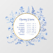 フランスブルーの野生の花の円 開園時間 ウィンドウサイン (シート)