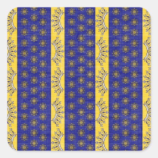 フランスブルーフランスの/金ゴールドパターンの南 スクエアシール (正面)