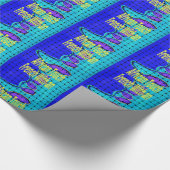 フランスブルー アフリカン ウーブン アブストラクト パープル シェイプ ラッピングペーパー (角)