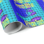 フランスブルー アフリカン ウーブン アブストラクト パープル シェイプ ラッピングペーパー (ロールコーナー)