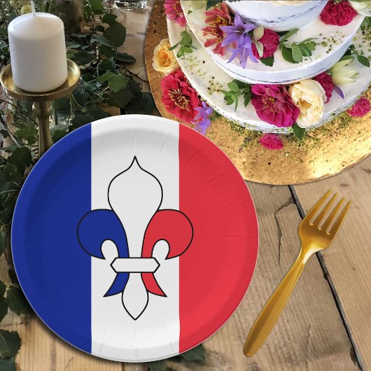 フランスプレート、リリー、愛国者、フランスの国旗 ペーパープレート