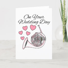 フランスホルンのウェディングカード ブラスミュージシャン サンキューカード