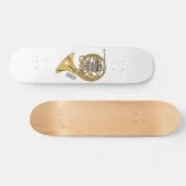 フランスホルンの漫画イラスト スケートボード (横)