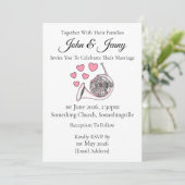 フランスホルンの結婚式招待状 ブラスミュージシャン 招待状 (スタンド正面)