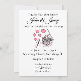 フランスホルンの結婚式招待状 ブラスミュージシャン 招待状