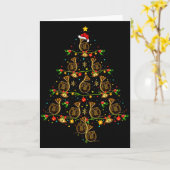 フランスホルン音楽愛好家のクリスマスプレゼント フランスホルン クリスマスツリー カード (黄色い花)