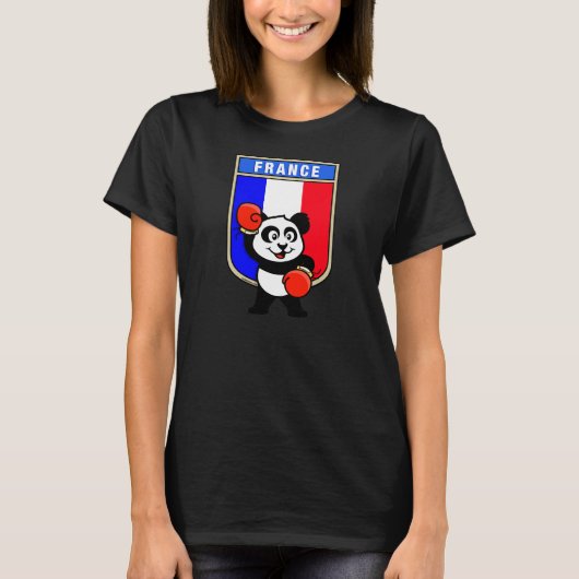 フランスボクシングパンダ Tシャツ (正面)