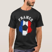 フランスボール仏サッカーチームフランスの国旗フランスの Tシャツ (正面)