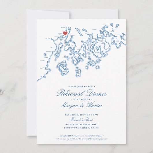 フランスポイントメイン結婚ズリハーサルディナー 招待状 (正面)