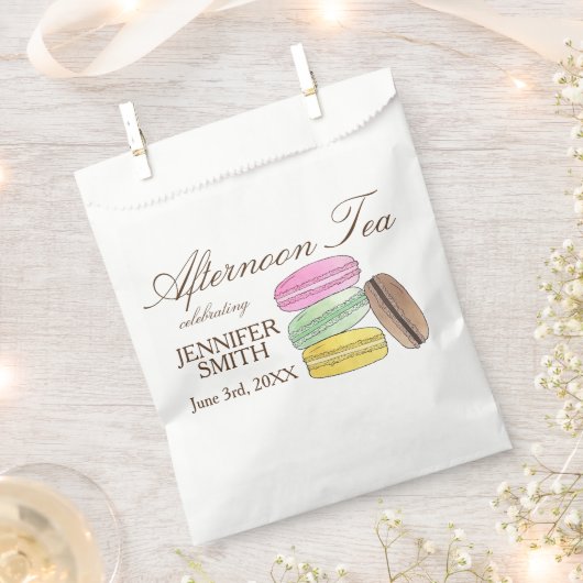 フランスマカロンウェディングシャワーアフタヌーンティーパーティー フェイバーバッグ (クリップ留めされた状態)