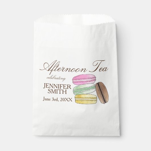 フランスマカロンウェディングシャワーアフタヌーンティーパーティー フェイバーバッグ (正面)