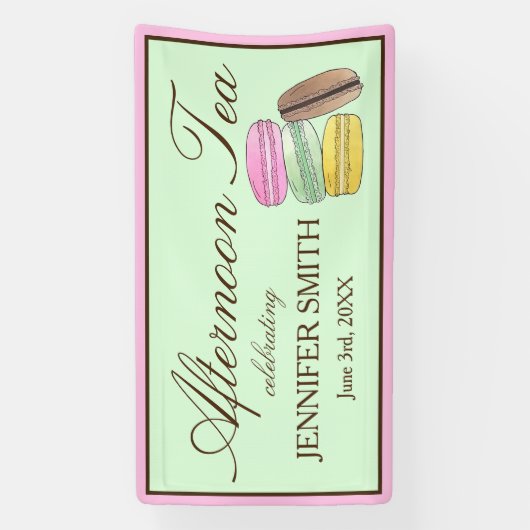 フランスマカロンウェディングシャワーアフタヌーンティーパーティー 横断幕 (縦)