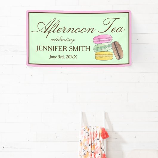 フランスマカロンウェディングシャワーアフタヌーンティーパーティー 横断幕 (インサイチュ)